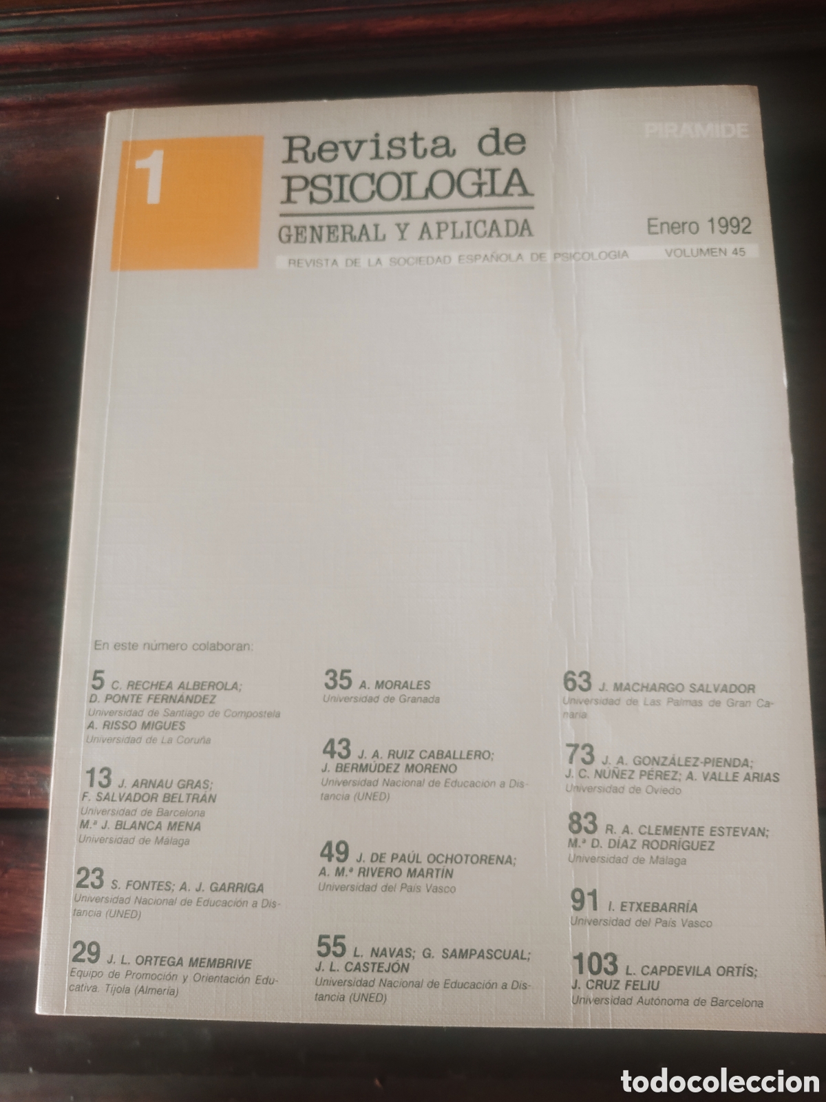 Coleccionismo de revistas y peri&oacute;dicos: Revista de psicolog&iacute;a general y aplicada. Volumen 45.