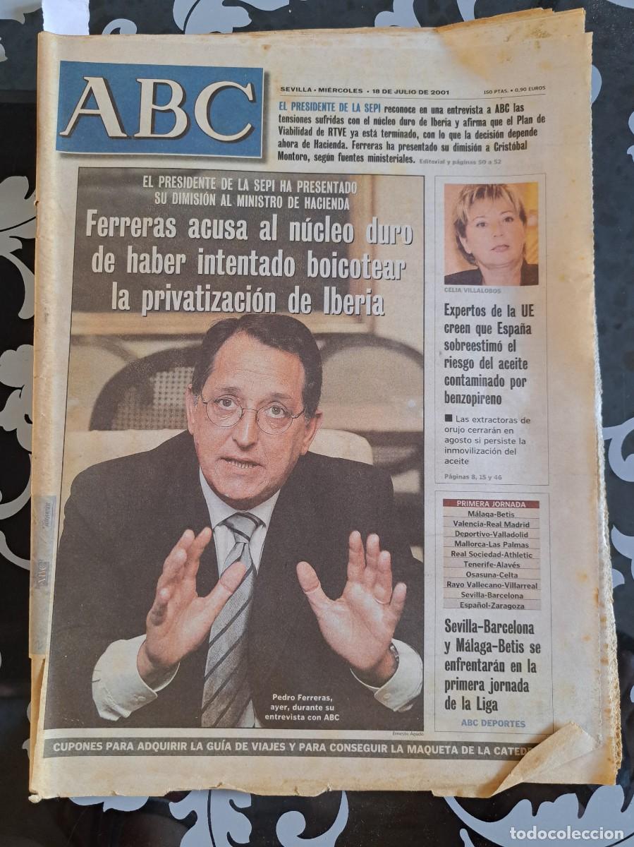Coleccionismo de Revistas y Peri&oacute;dicos: ABC Sevilla 18 julio 2001