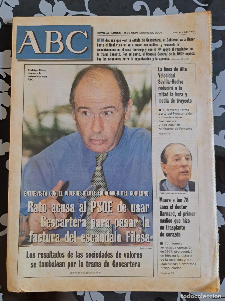 Coleccionismo de Revistas y Peri&oacute;dicos: ABC Sevilla 3 septiembre 2001