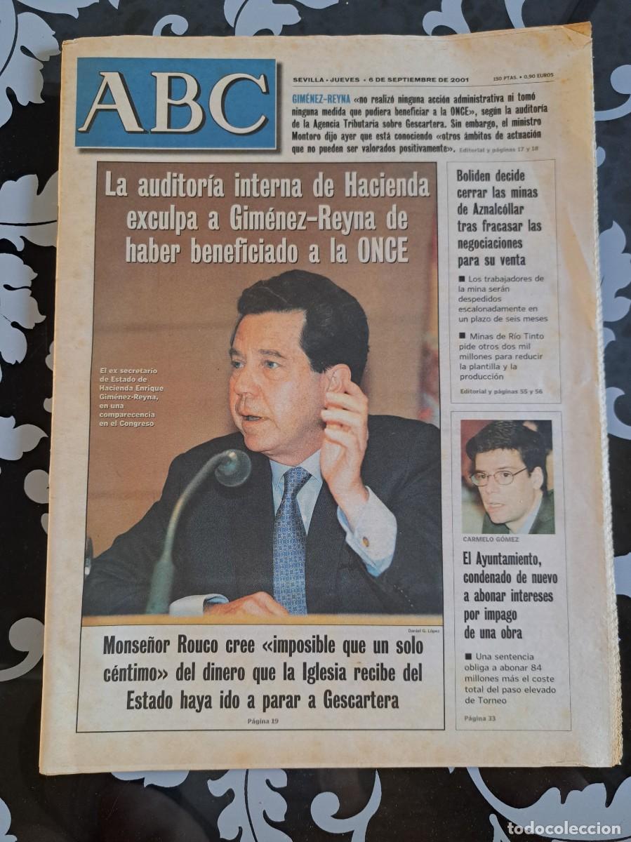 Coleccionismo de Revistas y Peri&oacute;dicos: ABC Sevilla 6 septiembre 2001