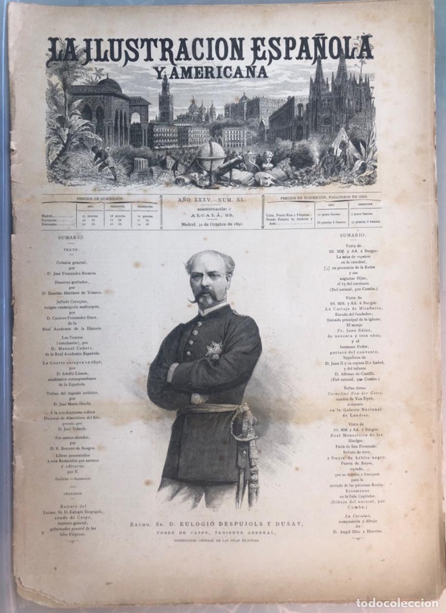 Coleccionismo de Revistas y Peri&oacute;dicos: Ilustr. 1891 BURGOS Catedral, Miraflores, Las Huelgas Jafuda CRESQUES (Mallorca) VAN DYCK. Despujols