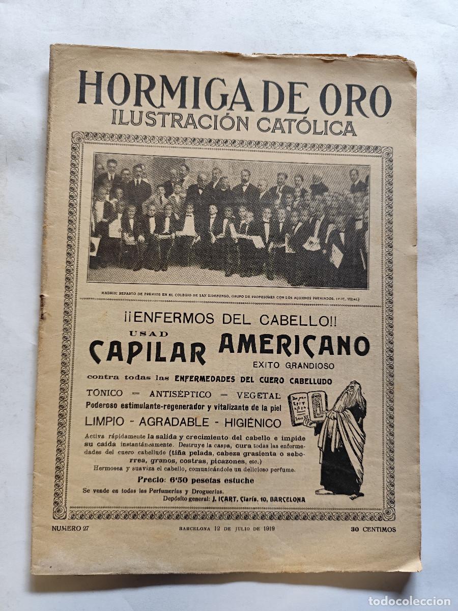 Coleccionismo de revistas y peri&oacute;dicos: LA HORMIGA DE ORO, A&Ntilde;O 1919 TARRAGONA , VALENCIA BANDERAS REGIMIENTO INFANTERIA Y ZAPADORES