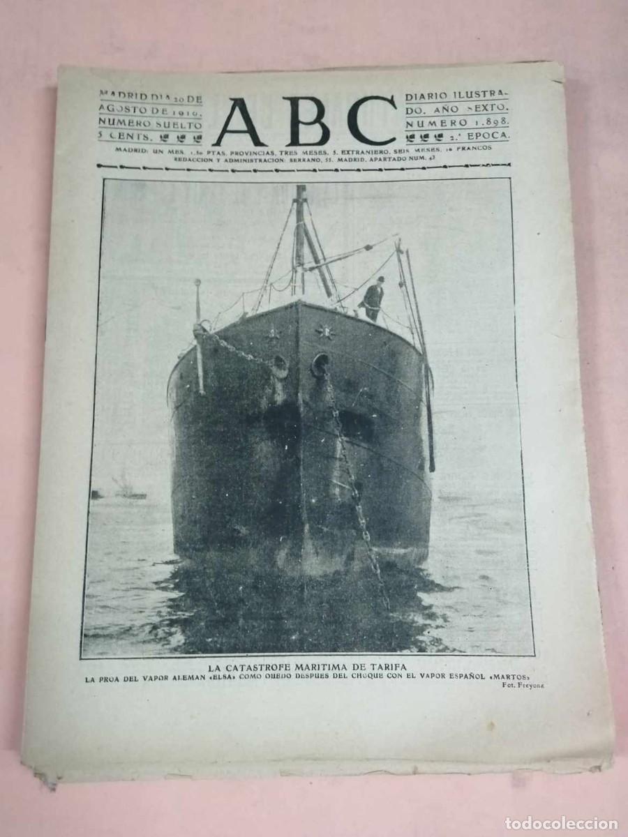 Coleccionismo de Revistas y Peri&oacute;dicos: ABC. 20 AGOSTO 1910. LA CATASTROFE MARINA DE TARIFA