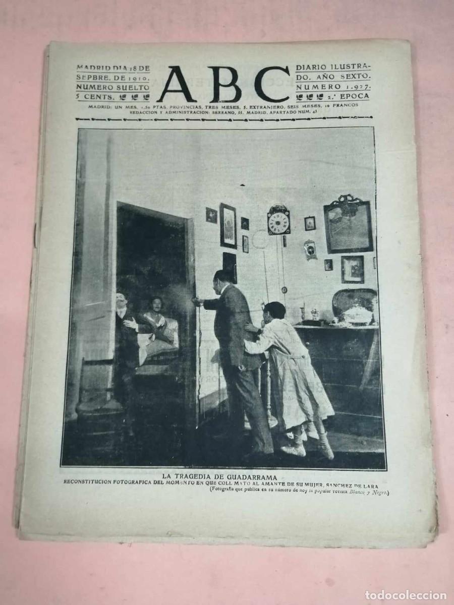 Coleccionismo de Revistas y Peri&oacute;dicos: ABC. 18 SEPTIEMBRE 1910. LA TRAGEDIA DE GUADARRAMA