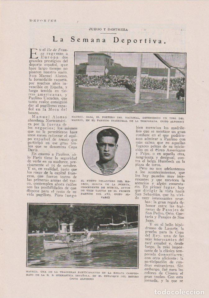 Coleccionismo de Revistas y Peri&oacute;dicos: * DEPORTES * F&uacute;tbol: Nacional, Garc&iacute;a de la Puerta; ciclismo: Ca&ntilde;ardo; tiradas de pich&oacute;n... -1930