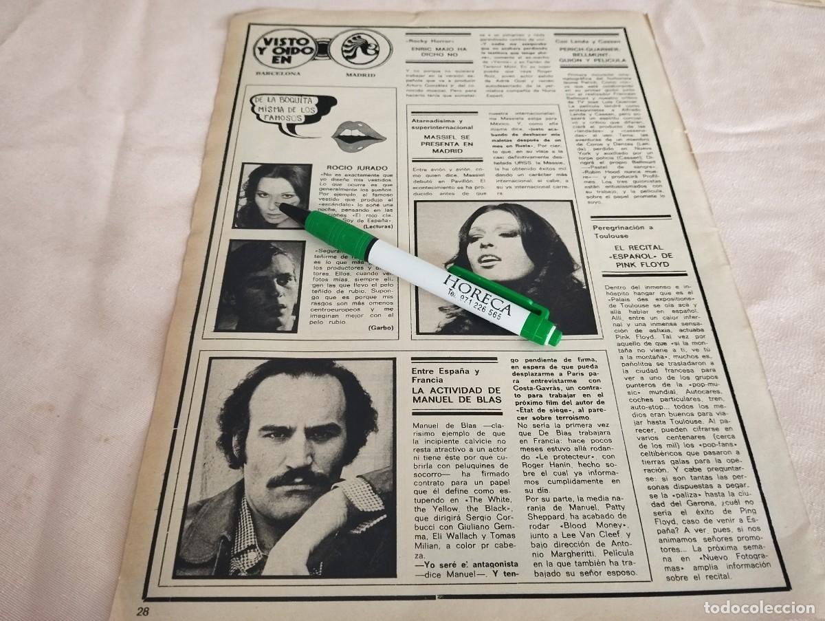 Coleccionismo de Revistas y Peri&oacute;dicos: ROCIO JURADO, MASSIEL TONY ISBERT RECORTE REVISTA 1974