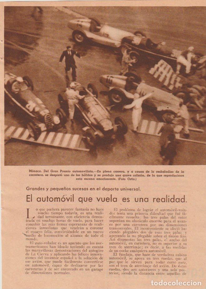 Coleccionismo de Revistas y Peri&oacute;dicos: * DEPORTES * Automovilismo en M&oacute;naco; f&uacute;tbol: Tottenham, Leicester; hockey femenino espa&ntilde;ol - 1936