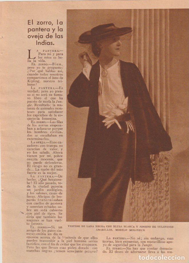 Coleccionismo de revistas y peri&oacute;dicos: * MODA FEMENINA * El zorro, la pantera y la oveja de las Indias / Julia Clemenceau -1936