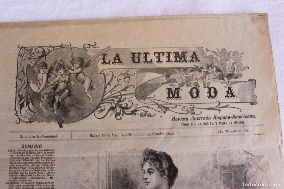 Collectionnisme de Revues et Journaux: LA ULTIMA MODA 1894 N&ordm; 328 REVISTA ILUSTRADA