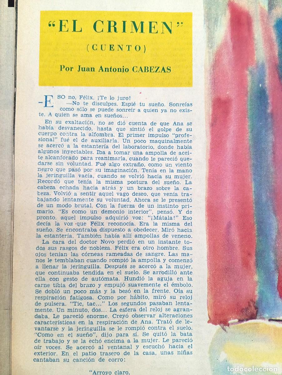 Sammeln von Zeitschriften und Zeitungen: JUAN ANTONIO CABEZAS CUENTO EL CRIMEN ILUSTRACIONES DE GO&Ntilde;I 1959 5 P&Aacute;GINAS