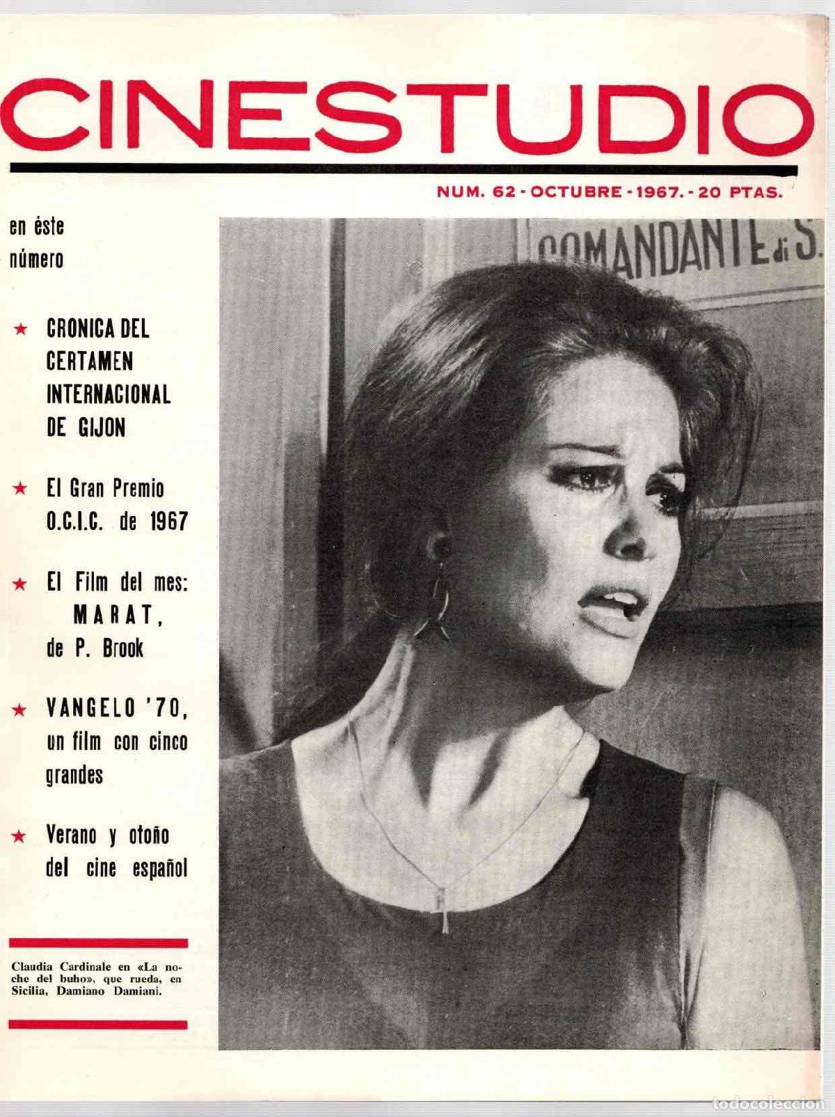 Collezionismo di Riviste e Giornali: REVISTA CINESTUDIO N&ordm; 62 CERTAMEN INTERNACIONAL DE GIJON, VANGELO, MARAT. A&Ntilde;O 1967