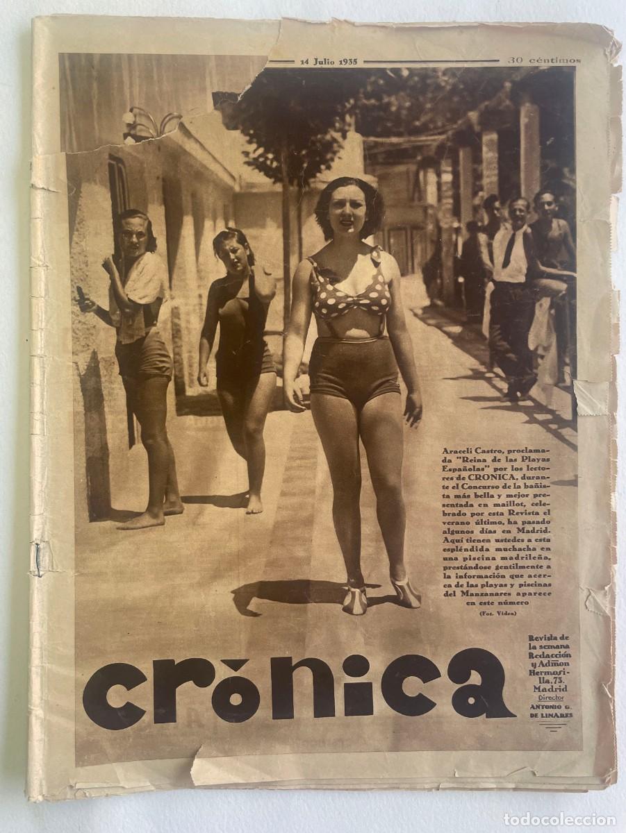 Coleccionismo de revistas y peri&oacute;dicos: Vintage CR&Oacute;NICA -antigua revista. JULIO de 1935 (plena rep&uacute;blica)
