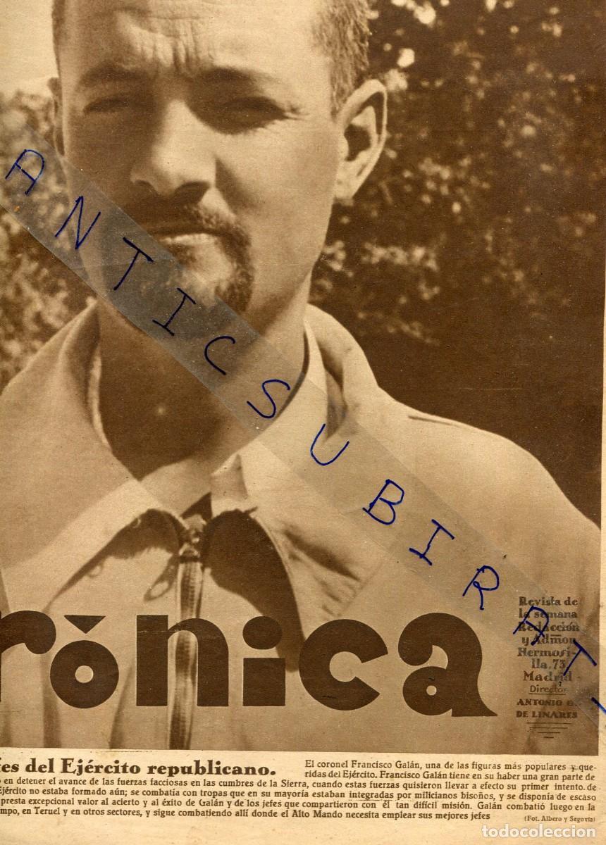 Colecionismo de Revistas e Jornais: REVISTA CRONICA 394 A&Ntilde;O 1937 CORONEL FRANCISCO GALAN TRANVIA DE MADRID CARLOS ESPLA PROPAGANDA
