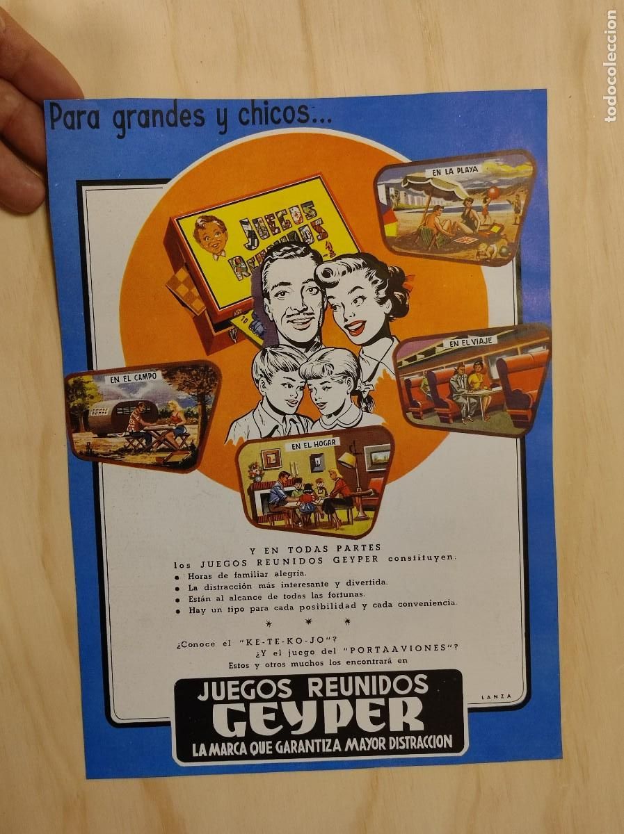 Coleccionismo de Revistas y Peri&oacute;dicos: HOJA PUBLICIDAD REVISTA ORIGINAL VITNAGE. JUEGOS REUNIDOS GEYPER
