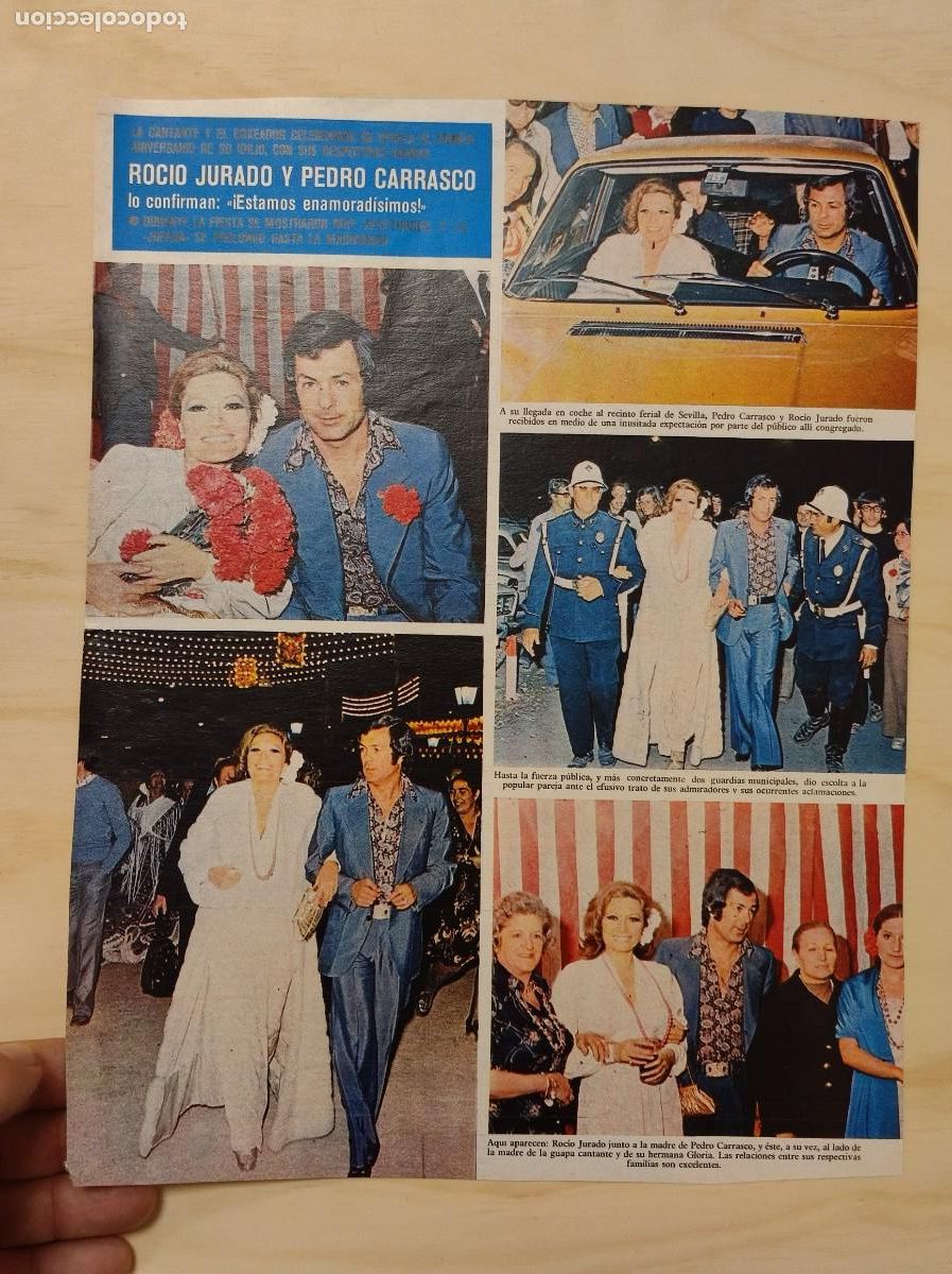 Coleccionismo de Revistas y Peri&oacute;dicos: HOJA REVISTA ORIGINAL VINTAGE. ROCIO JURADO Y PEDRO CARRASCO, ENAMORADOS