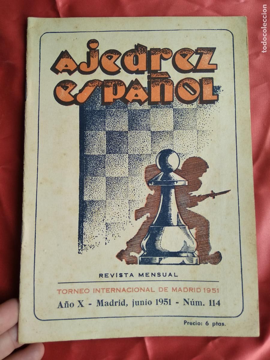 Collezionismo di Riviste e Giornali: Revista mensual. Ajedrez Espa&ntilde;ol. A&ntilde;o X. N&ordm;114. 1951. REV. 807