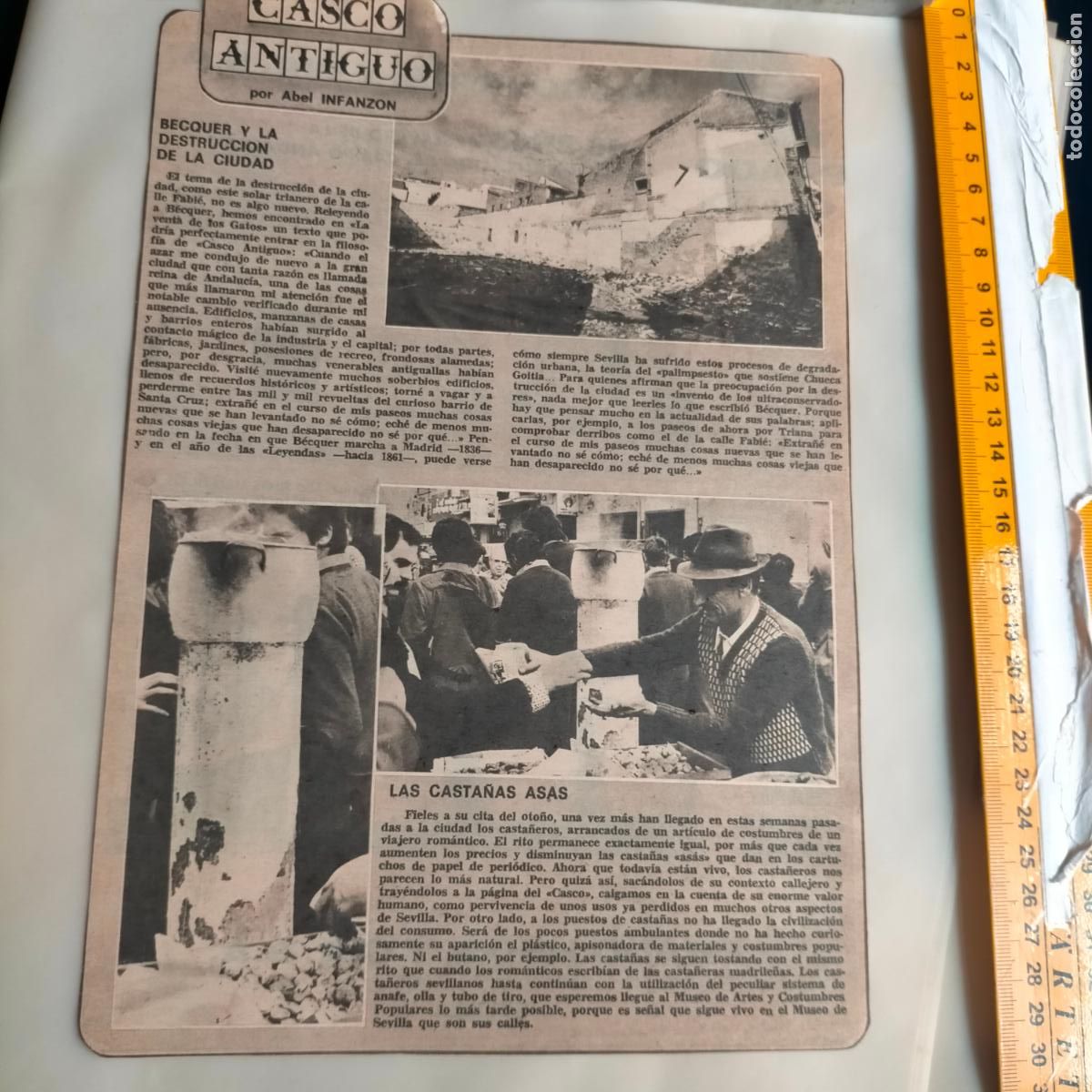 Coleccionismo de Revistas y Peri&oacute;dicos: NOTICIA SEVILLA CASCO ANTIGUO ANTONIO BURGOS - BECQUER - LAS CASTA&Ntilde;AS ASAS