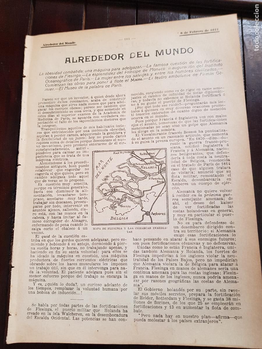 Coleccionismo de revistas y peri&oacute;dicos: ALREDEDOR DEL MUNDO-8 DE FEBRERO DE 1911-BLASON ESPA&Ntilde;OL-VELAZQUEZ