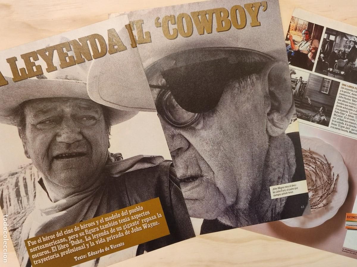 Collectionnisme de Revues et Journaux: ART&Iacute;CULO REVISTA ORIGINAL A&Ntilde;OS 90. LA LEYENDA DEL COWBOY, JOHN WAYNE