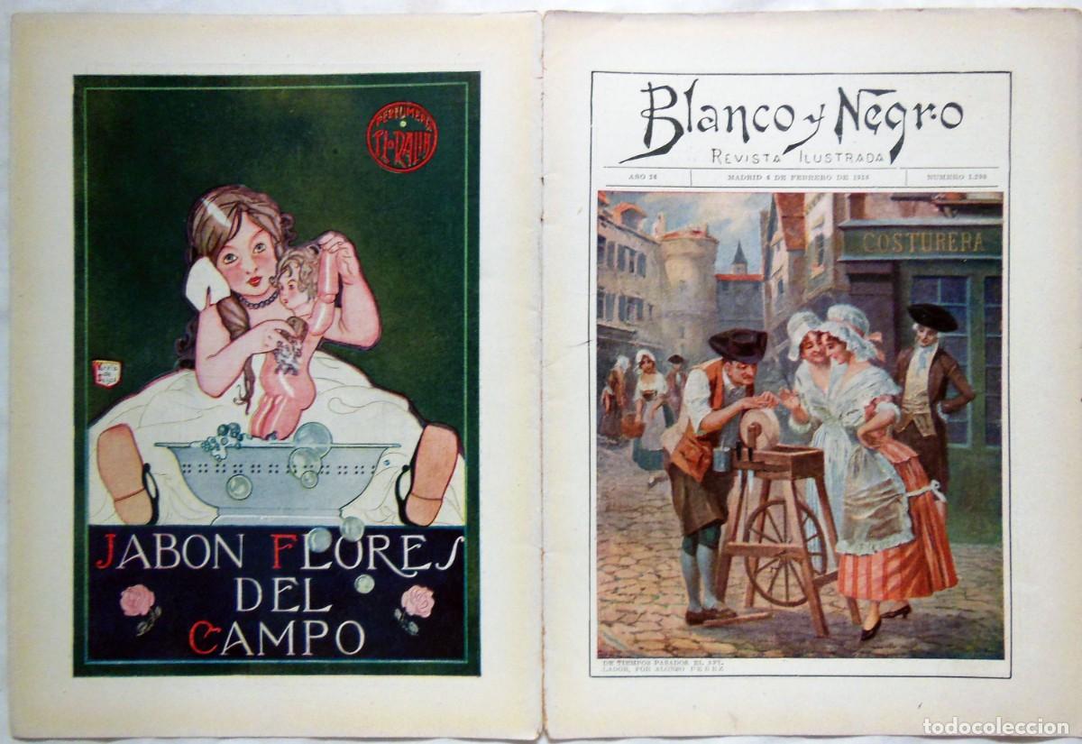 Coleccionismo de Revistas y Peri&oacute;dicos: Publicidad : Cubiertas de la Revista Blanco y Negro. JAB&Oacute;N FLORES DEL CAMPO. 1916. VARELA DE SEIJAS