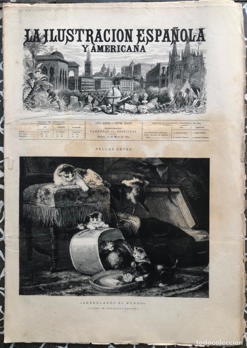 Coleccionismo de revistas y peri&oacute;dicos: ILU. ESPA&Ntilde;OLA Y AME.- 1885 - AMBERES (B&eacute;lgica) - M&Eacute;JICO - LORIENT (Francia) - GOYA(Pintor) - MADRID