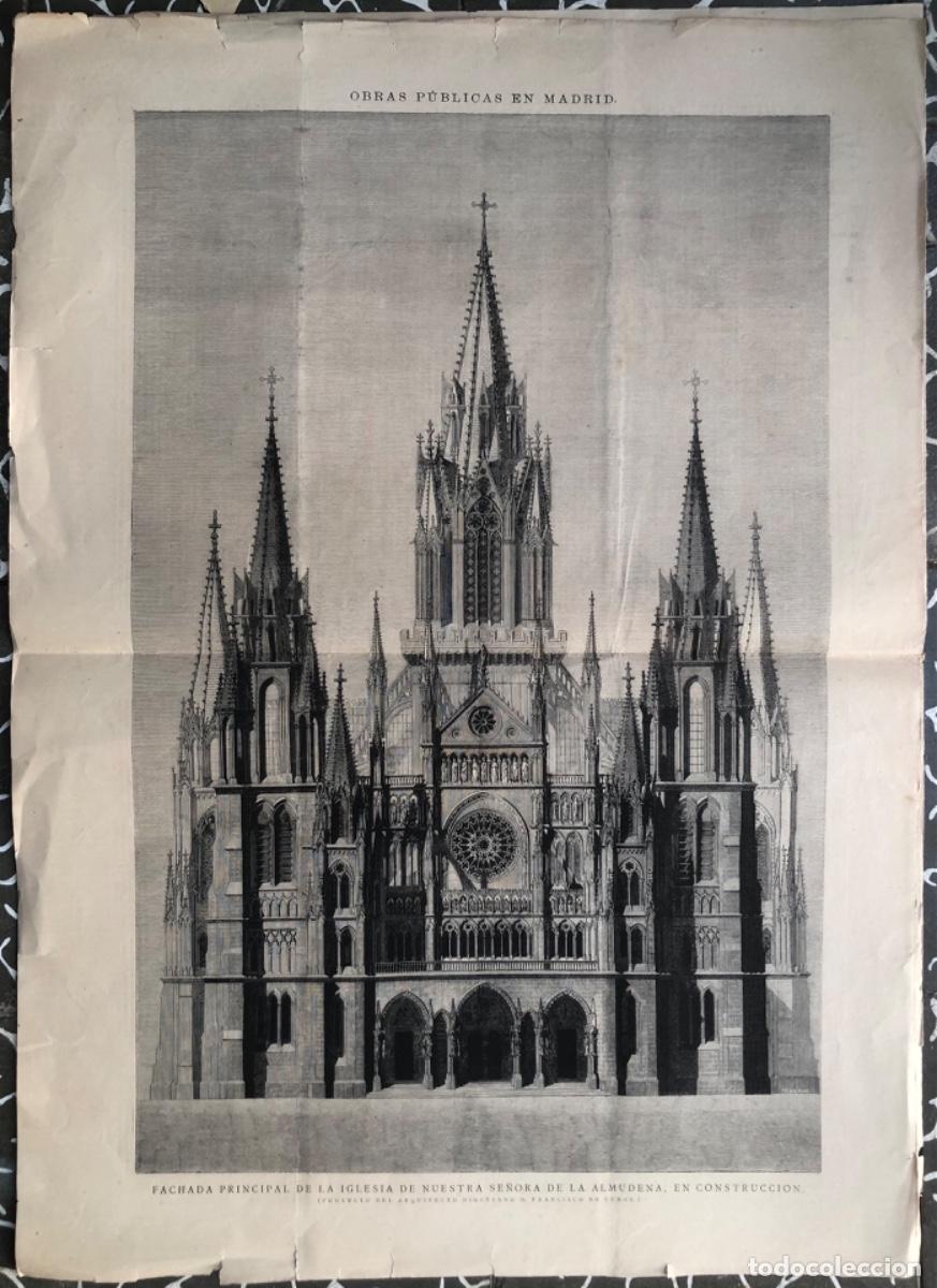 Coleccionismo de revistas y peri&oacute;dicos: ILU. ESPA&Ntilde;OLA Y AME.- 1885 -Supl.Bellas Artes- Madrid: FACHADA PRAL. NTRA. SRA. DE LA ALMUDENA