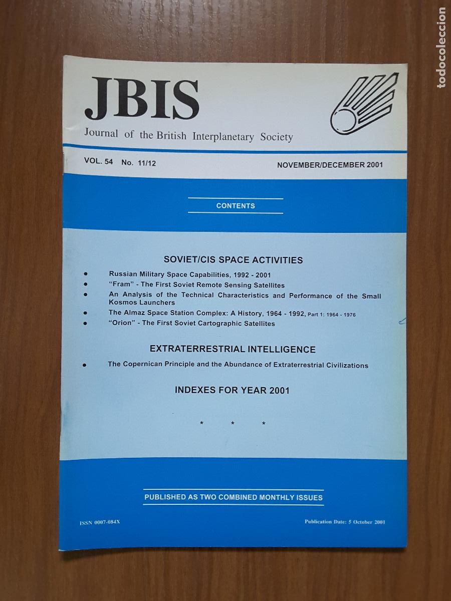 Collezionismo di Riviste e Giornali: Journal of the British Interplanetary Society Vol. 54, No. 11/12