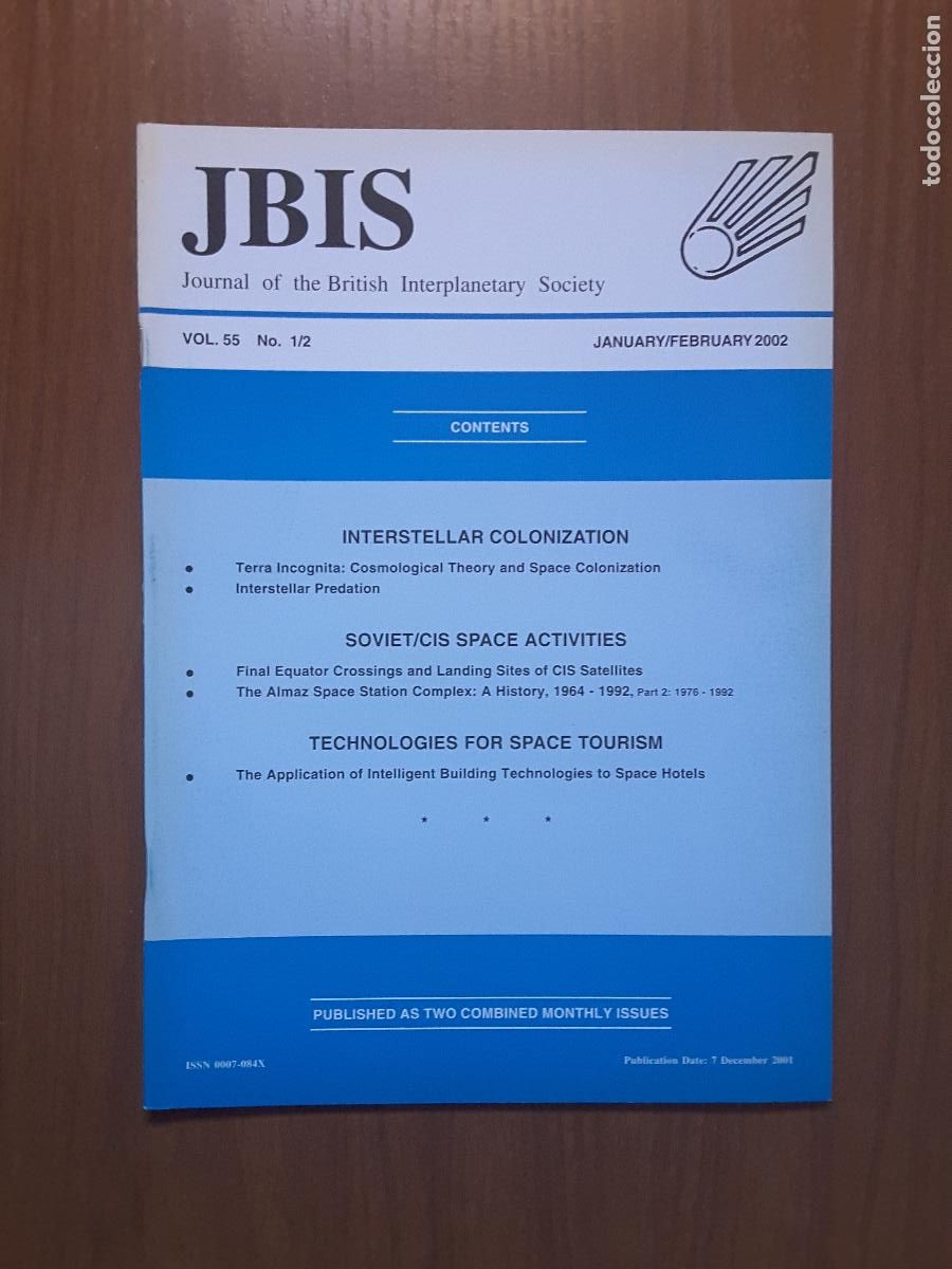 Colecionismo de Revistas e Jornais: Journal of the British Interplanetary Society Vol. 55, No. 1/2