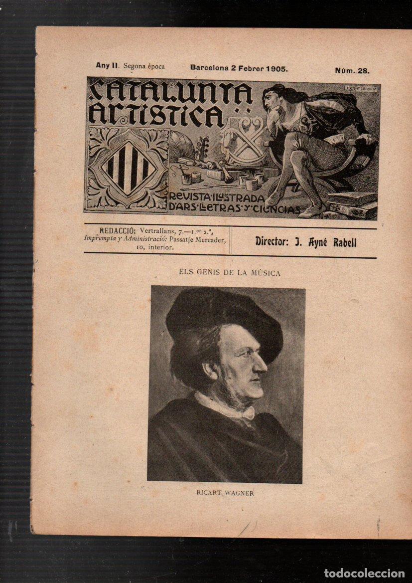 Coleccionismo de revistas y peri&oacute;dicos: CATALUNYA ARTISTICA, N&ordm; 28. REVISTA ILUSTRADA D'ARS, LLETRAS Y CIENCIAS. BARCELONA, 2 FEBRER 1905