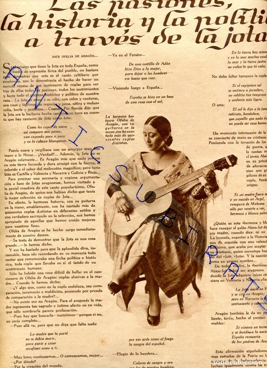 Coleccionismo de Revistas y Peri&oacute;dicos: REVISTA A&Ntilde;O 1930 LA JOTA GUITARRA MUJERES JEROMO PESCADOR DE CAMARONES DE TRIANA FERNANDO CUENCA DOC