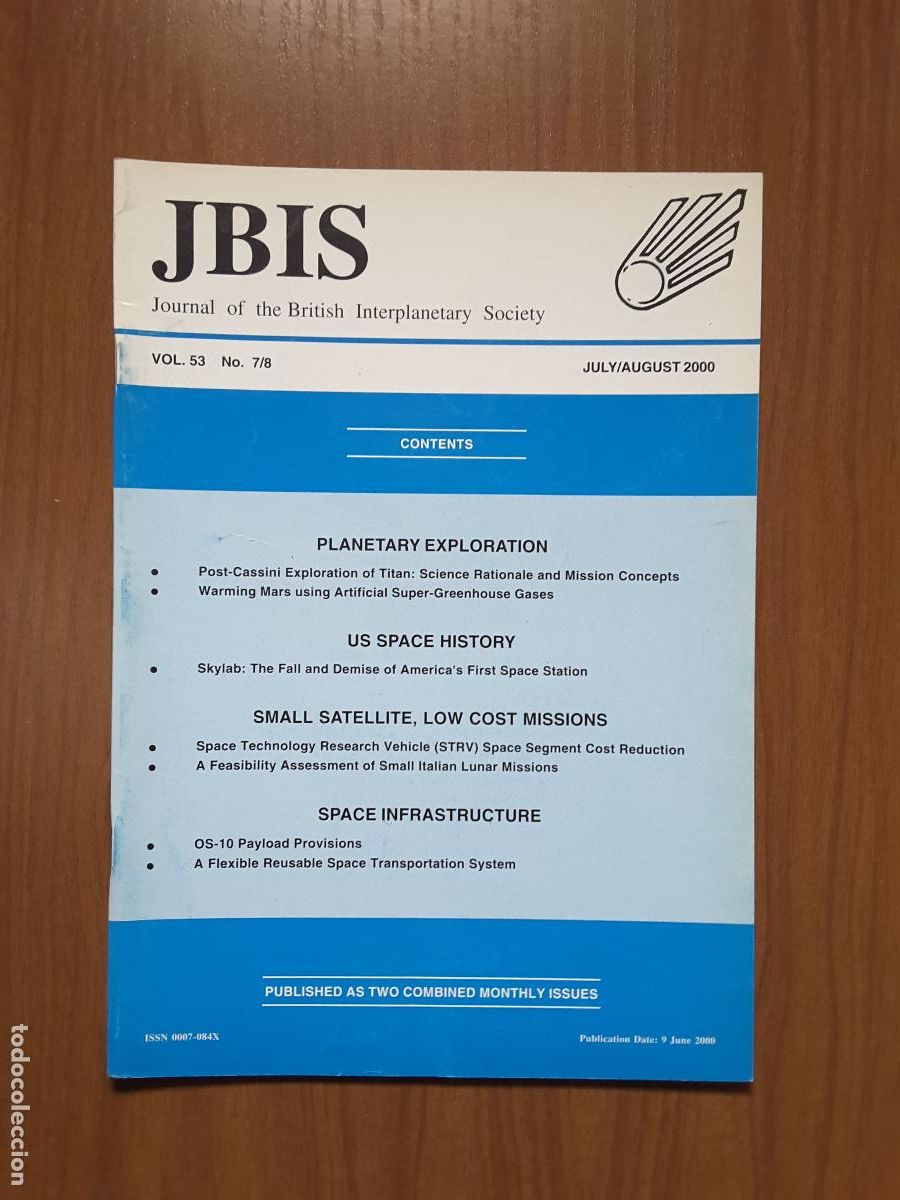 Collectionnisme de Revues et Journaux: Journal of the British Interplanetary Society Vol. 53, No. 7/8 - US Space History