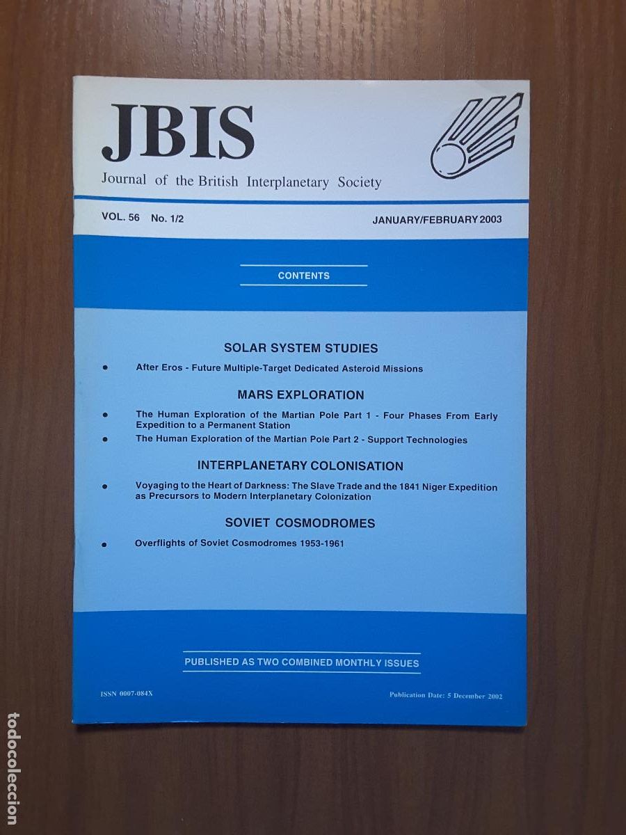 Collectionnisme de Revues et Journaux: Journal of the British Interplanetary Society Vol. 56, No. 1/2 - Soviet Cosmodromes