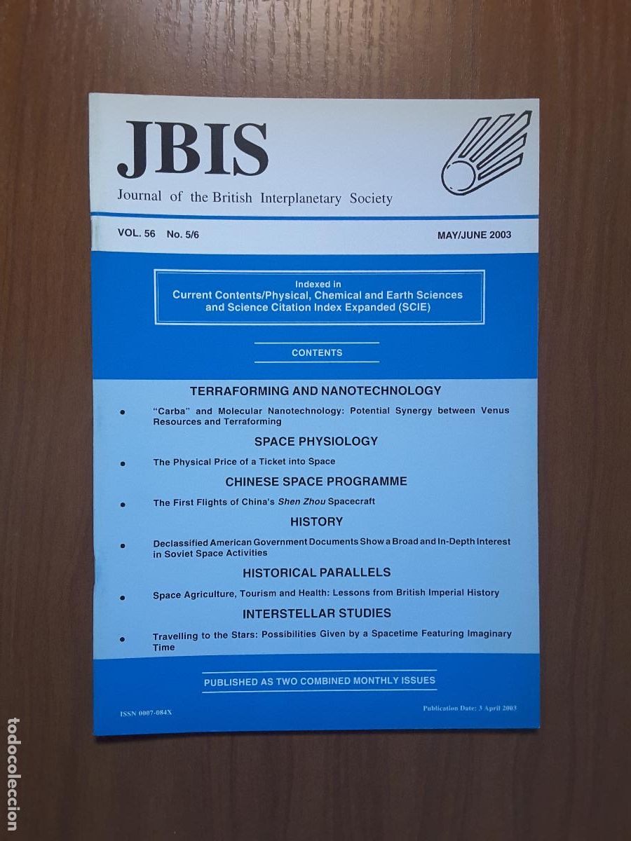 Collezionismo di Riviste e Giornali: Journal of the British Interplanetary Society Vol. 56, No. 5/6 - Chinese Space Programme