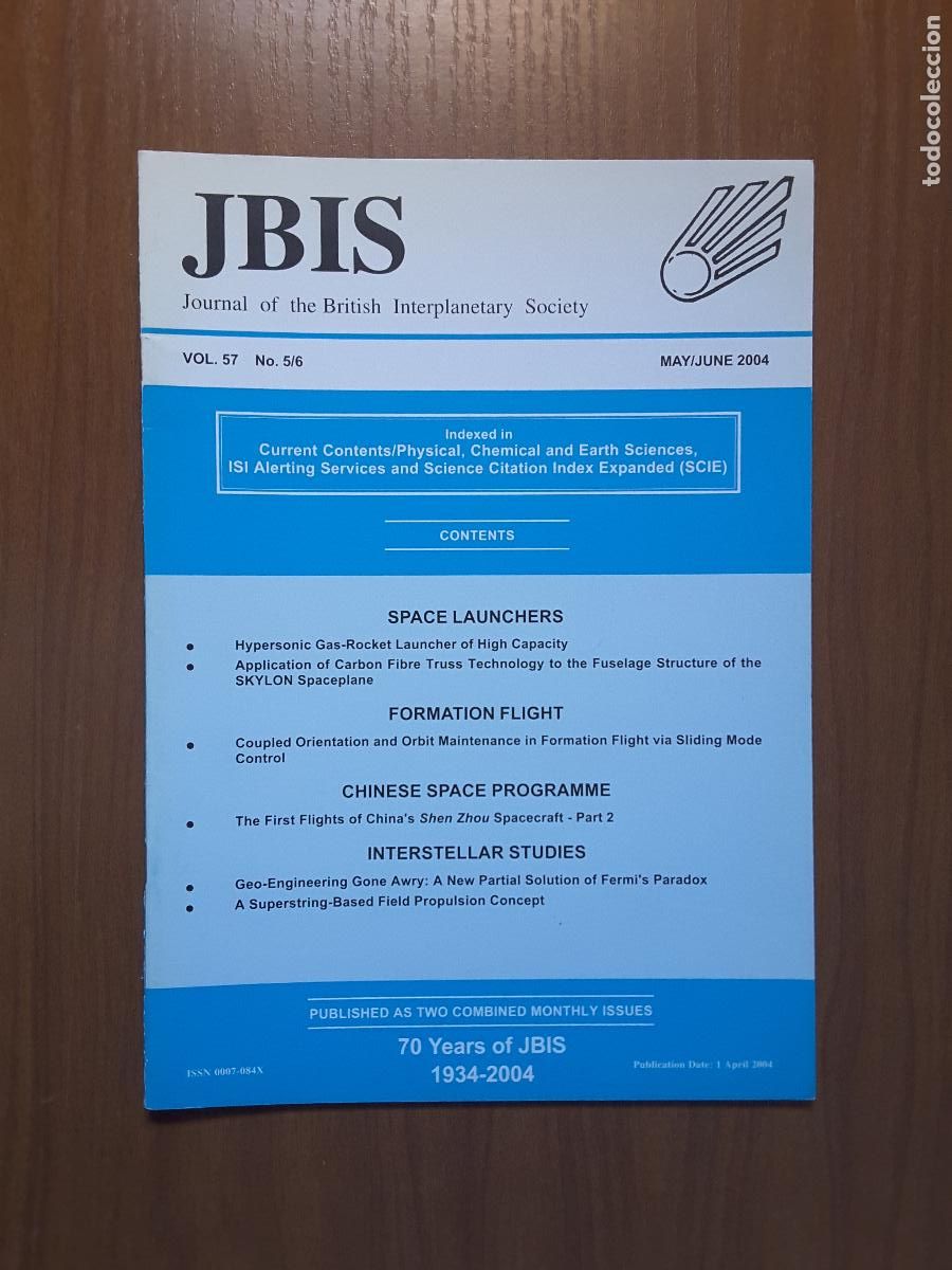 Colecionismo de Revistas e Jornais: Journal of the British Interplanetary Society Vol. 57, No. 5/6 - Chinese Space Programme