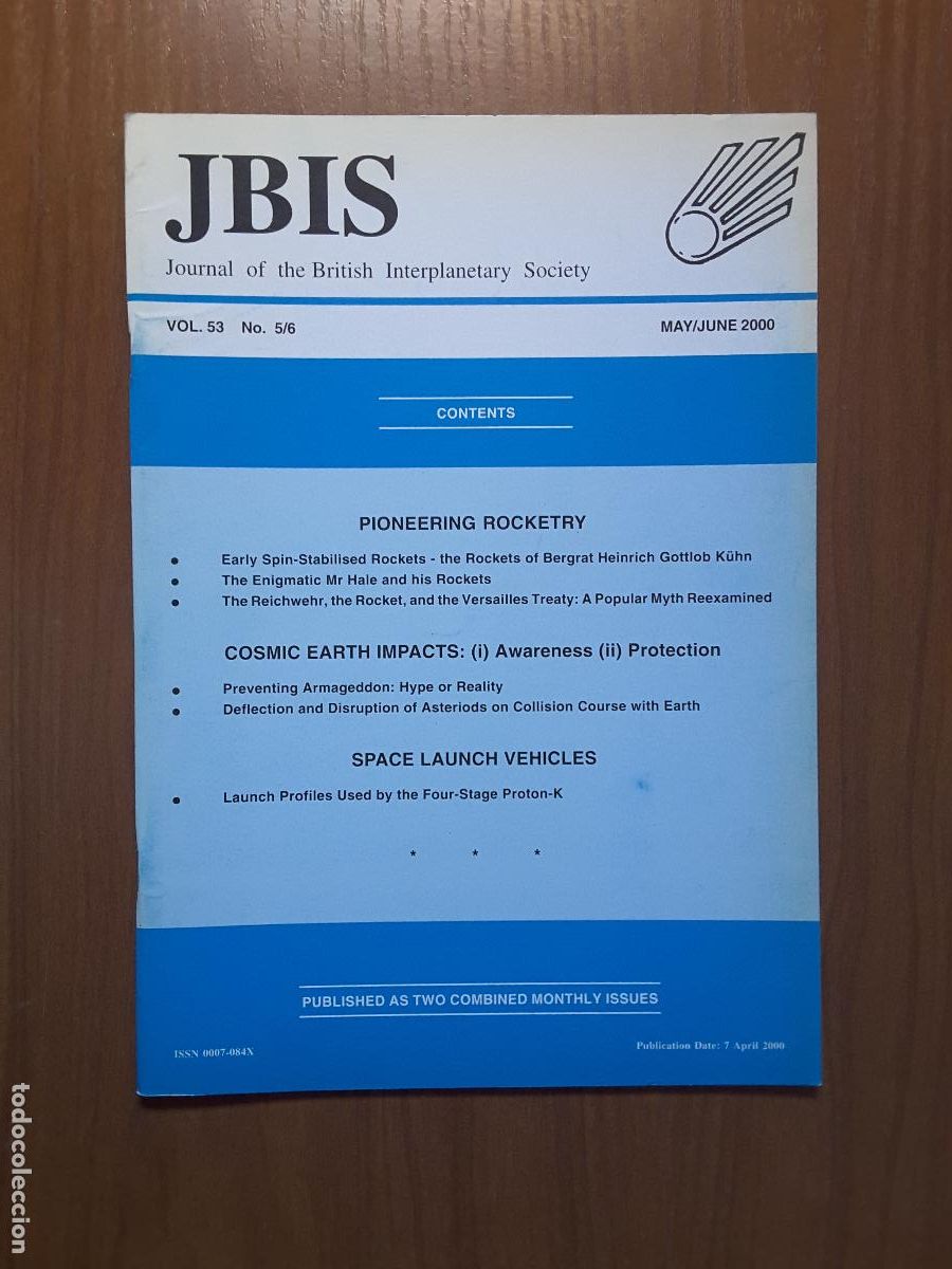 Coleccionismo de revistas y peri&oacute;dicos: Journal of the British Interplanetary Society Vol. 53, No. 5/6 - Pioneering Rocketry