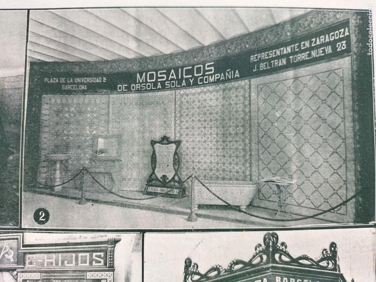Coleccionismo de Revistas y Peri&oacute;dicos: STAND KIOSKO MOSAICOS HIDRAULICOS ORSOLA ROMEU ESCOFET EXPOSICION DE ZARAGOZA HOJA REVISTA A&Ntilde;O 1908