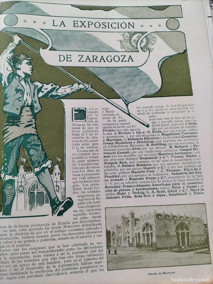 Collezionismo di Riviste e Giornali: LISTA RECOMPENSAS EXPOSICION DE ZARAGOZA NAIPES GUARRO HOJA REVISTA A&Ntilde;O 1908