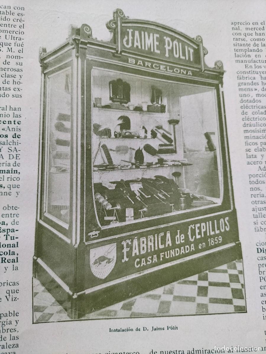 Coleccionismo de Revistas y Peri&oacute;dicos: STAND KIOSKO JAIME POLIT FABRICA CEPILLOS BARCELONA EXPOSICION ZARAGOZA HOJA REVISTA A&Ntilde;O 1908