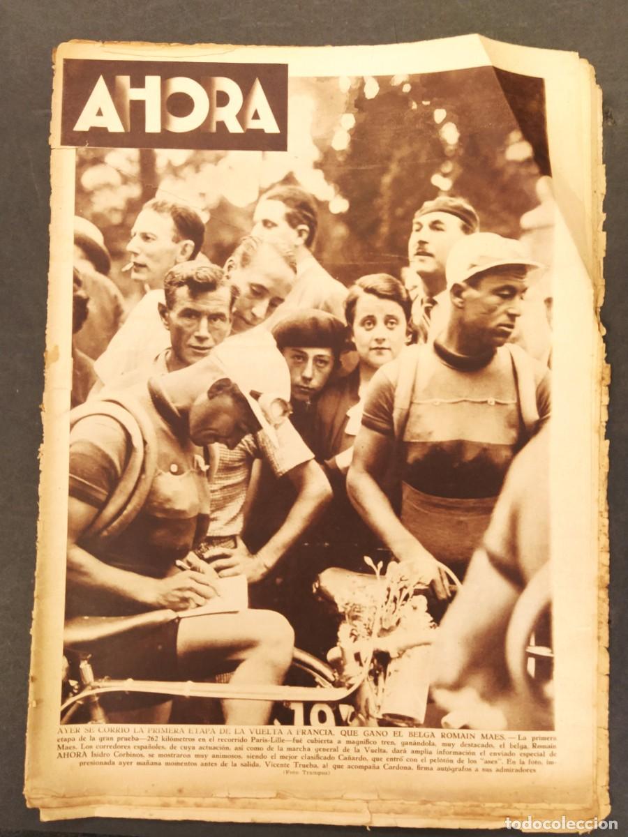 Coleccionismo de Revistas y Peri&oacute;dicos: AHORA -N&ordm; 1411 A&Ntilde;O 1935-INCENDIO FABRICA GUATA-VUELTA CICLISTA-CONCURSO AUTOMOVILISTA-MARRUECOS ETC