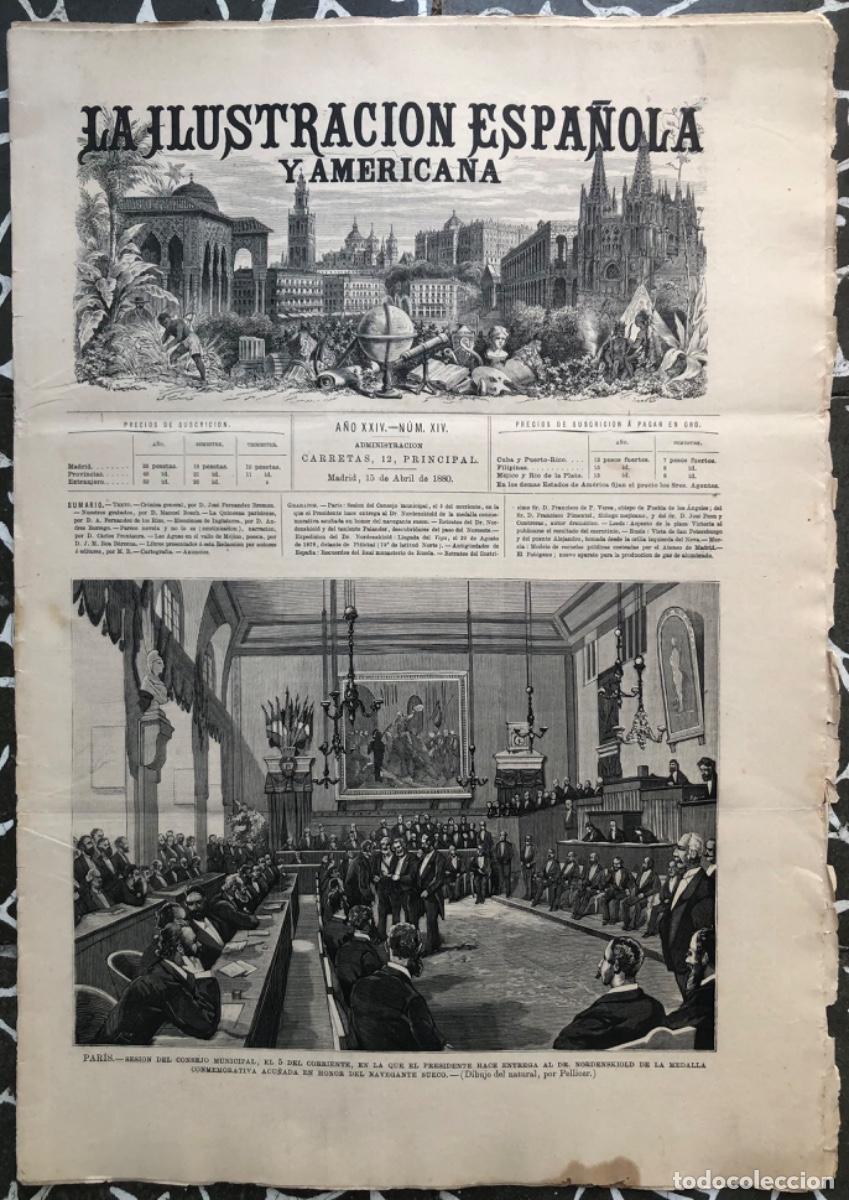 Coleccionismo de Revistas y Peri&oacute;dicos: ILU.ESPA&Ntilde;OLA Y AM.-1880-DR. NORDENSKIOLD - ZARAGOZA - MADRID - LEEDS - SAN PETESBURGO - MURCIA