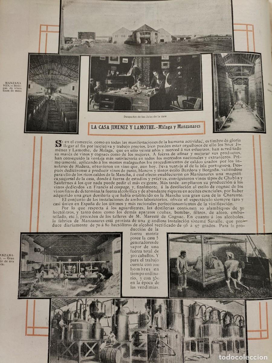 Colecionismo de Revistas e Jornais: LA CASA JIMENEZ Y LAMOTHE MALAGA MANZANARES BODEGAS HOJA REVISTA A&Ntilde;O 1910