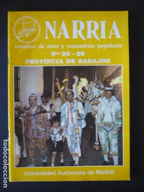 Collezionismo di Riviste e Giornali: NARRIA REVISTA ESTUDIOS DE ARTES Y COSTUMBRES POPULARES ANTROPOLOGIA UAM N&ordm; 25-26 BADAJOZ