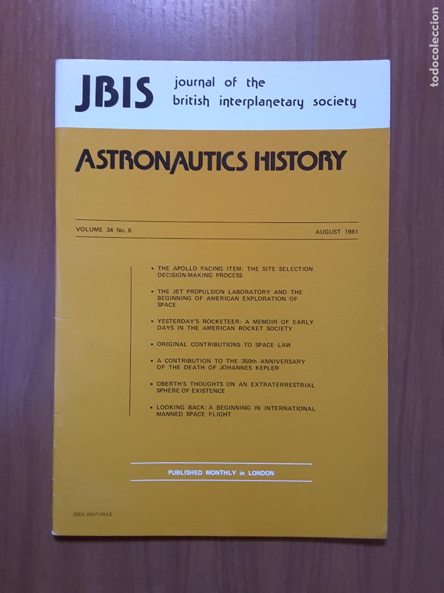 Collection Magazines and Newspapers: Journal of the British Interplanetary Society Vol. 34, No. 8 - Astronautics History