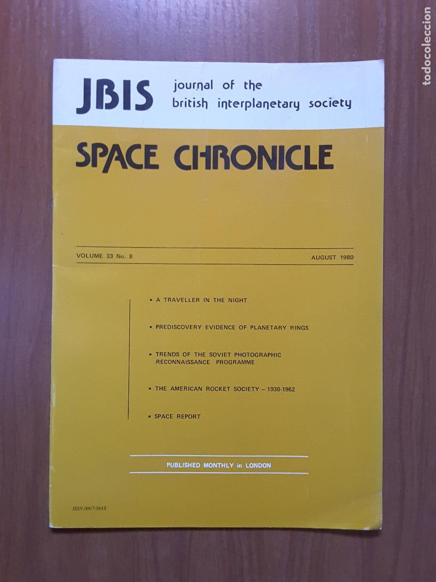 Collezionismo di Riviste e Giornali: Journal of the British Interplanetary Society Vol. 33, No. 8 - Space Chronicle