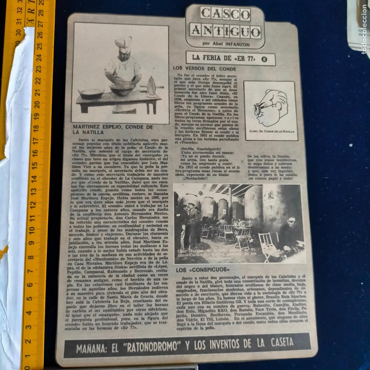 Collection Magazines and Newspapers: NOTICIA SEVILLA CASCO ANTIGUO ANTONIO BURGOS - MARTINEZ ESPEJO CONDE NATILLA - LOS CONSPICUOS