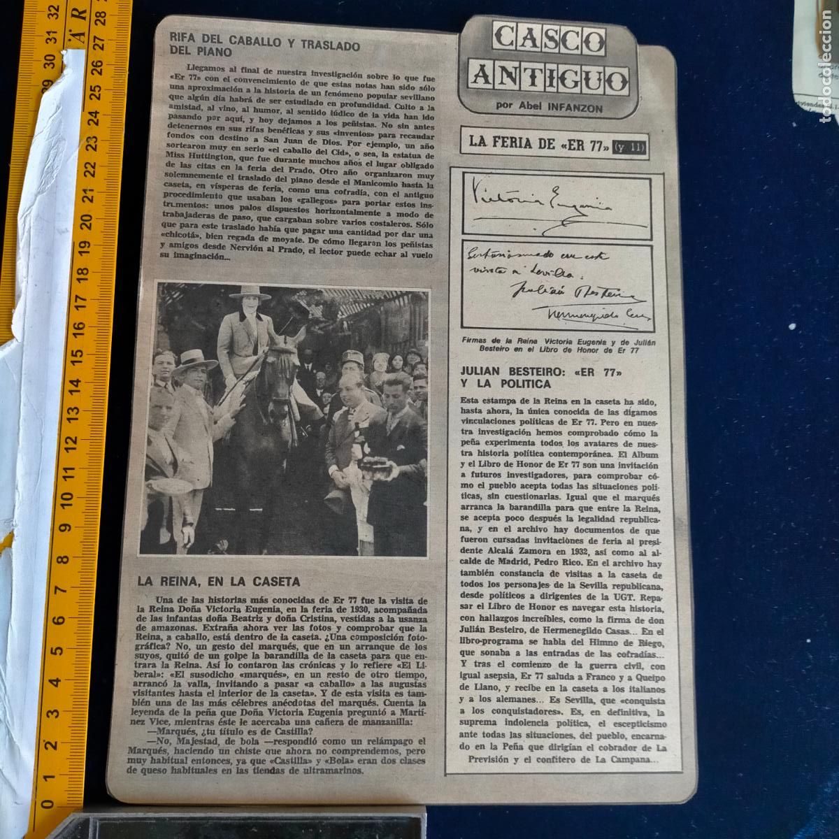 Collection Magazines and Newspapers: NOTICIA SEVILLA CASCO ANTIGUO ANTONIO BURGOS - FERIA ER 77 RIFA DEL CABALLO, JULIAN BESTEIRO - REINA