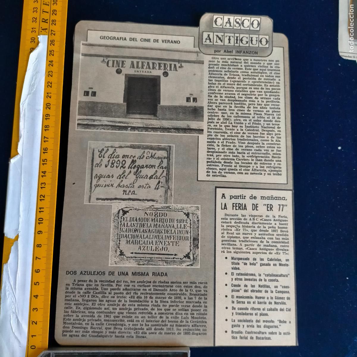 Collection Magazines and Newspapers: NOTICIA SEVILLA CASCO ANTIGUO ANTONIO BURGOS - FERIA ER 77 CINE ALFARERIA - AZULEJO RIADA