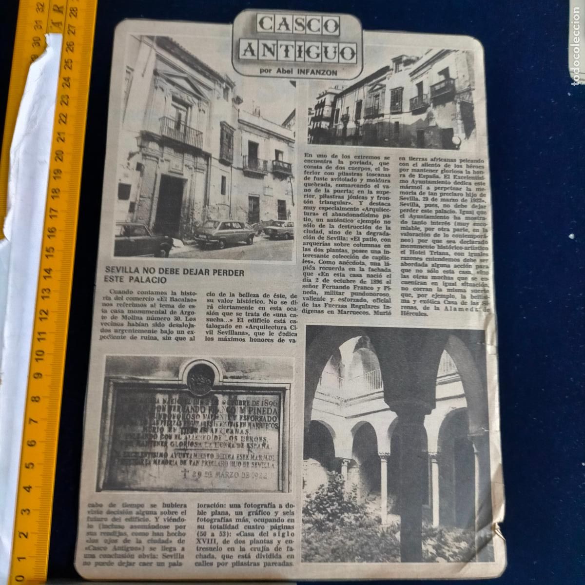 Coleccionismo de revistas y peri&oacute;dicos: NOTICIA SEVILLA CASCO ANTIGUO ANTONIO BURGOS - COMERCIO EL BACALAO ARGOTE DE MOLINA