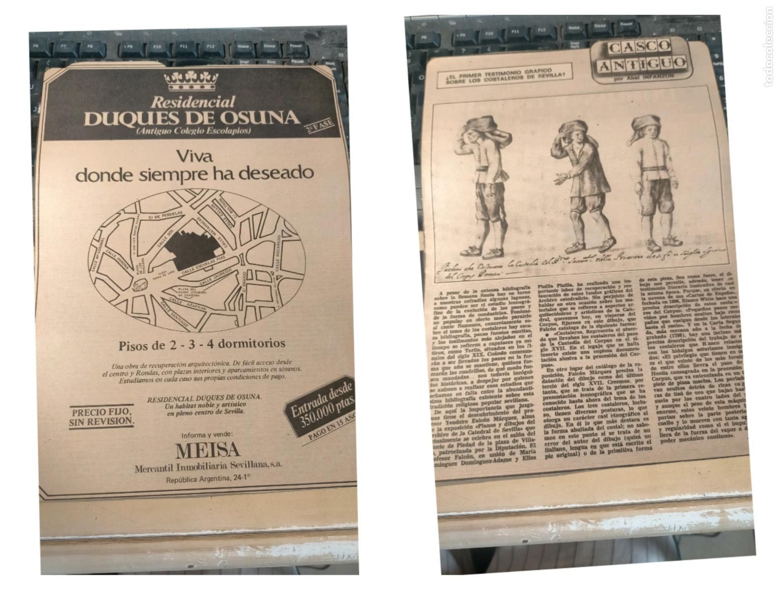 Coleccionismo de Revistas y Peri&oacute;dicos: NOTICIA SEVILLA CASCO ANTIGUO ANTONIO BURGOS - COSTALEROS DE SEVILLA - RESIDENCIAL DUQUES DE OSUNA