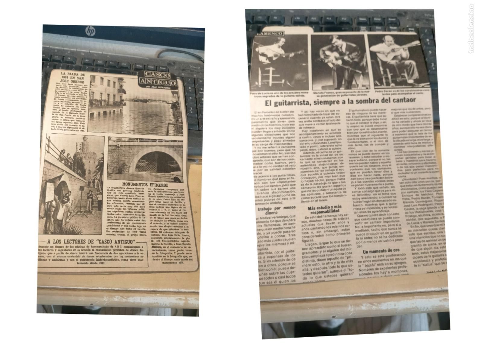 Coleccionismo de revistas y peri&oacute;dicos: NOTICIA SEVILLA CASCO ANTIGUO ANTONIO BURGOS - RIADA SAN JOSE OBRERO - PACO DE LUCIA MANOLO FRANCO